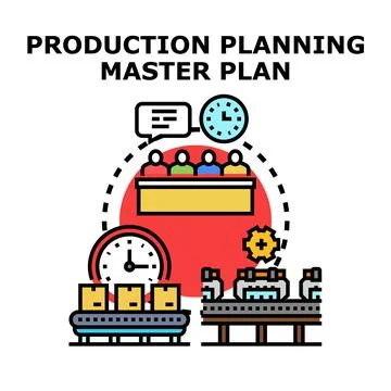 Production planning master plan developing business strategy Illustrazione stock