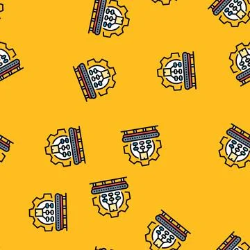 Production planning vector seamless pattern Stock Illustration
