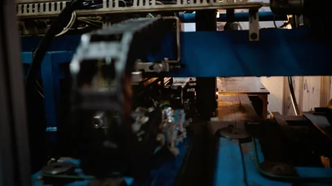 Production of plastic bottles. Containers are formed from blanks Stock Footage 200382474