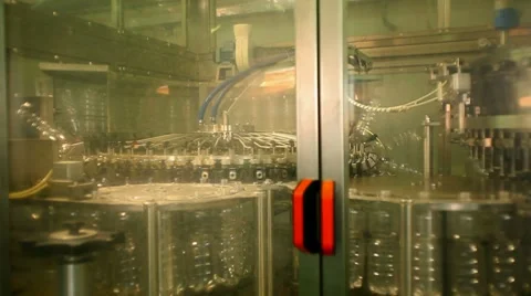 Production of plastic bottles for mineral water Stock Footage