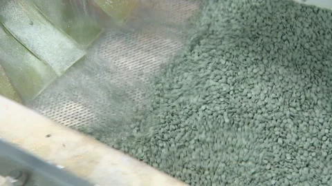 Production of plastic that decomposes. Green Plastic. Decaying plastic. Stock Footage 248753119