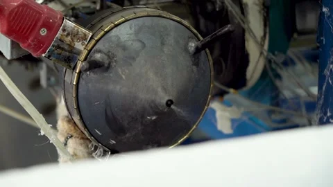 Production Of Plastic Pipes For Water. sputtering of the filtration membrane. Stock Footage 231547775
