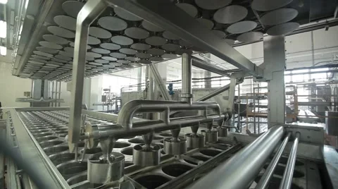 Production press for cheese Stock Footage 49159787