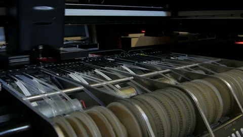Production of printed circuit board,robotic device at work process by Pakito. Stock-Footage 71252904