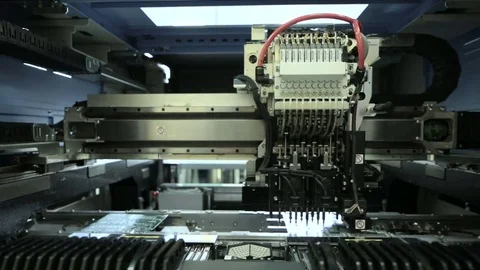 Production Of Printed Circuit Boards by machine. Component installation 스톡 동영상 81005325