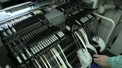 Production Of Printed Circuit Boards by machine. Component installation 스톡 동영상 81005453