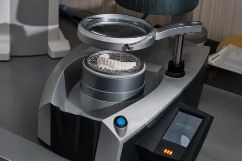 Production process of the clear aligner. Orthodontic clear aligner Stock Photos