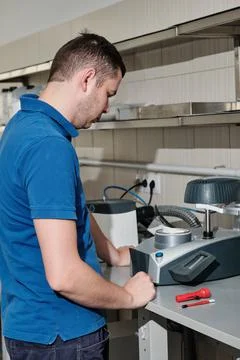 Production process of the clear aligner. Orthodontic clear aligner Stock Photos