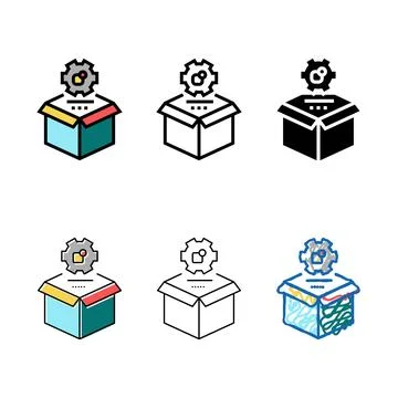 Production process color icon vector designs 스톡 일러스트