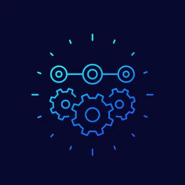 Production process line vector icon 스톡 일러스트