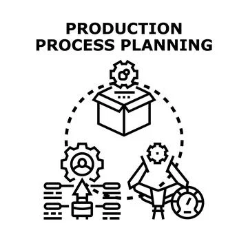 Production process planning vector concept illustration Stock Illustration