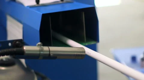 Production process of plastic pipes at the plant Stock Footage 62470630