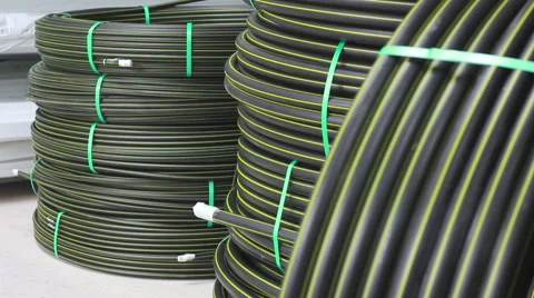 Production process of plastic pipes at the plant Stock Footage 62471058