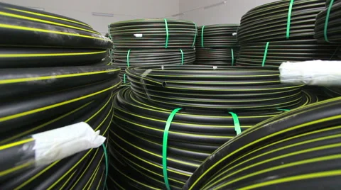 Production process of plastic pipes at the plant Stock Footage 62471090