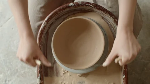 The production process in the pottery workshop of the potter. Stock Footage 118353545