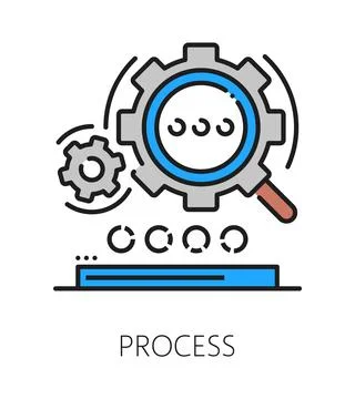 Production process quality inspection icon or sign Stock Illustration