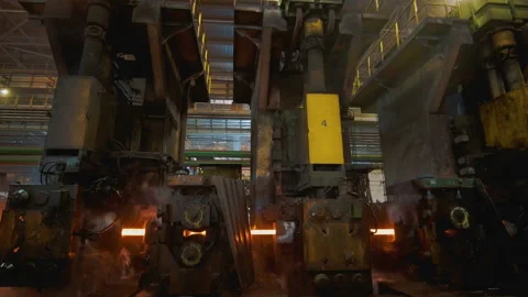 The Production Process in the Rolling Mill Stock Footage 96106238
