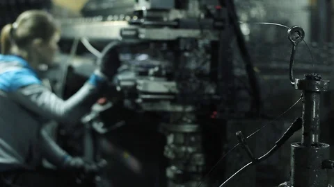 Production process of steel frames of upholstered furniture Stock Footage 87646696