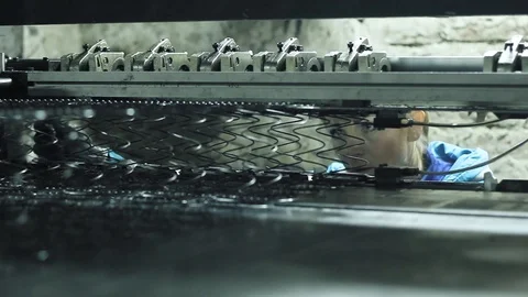 Production process of steel frames of upholstered furniture Stock Footage 87646712