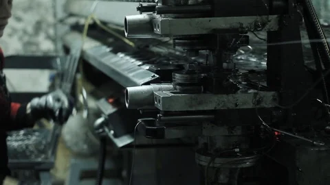 Production process of steel frames of upholstered furniture Stock Footage 87646733