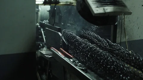 Production process of steel frames of upholstered furniture Stock Footage 87646832