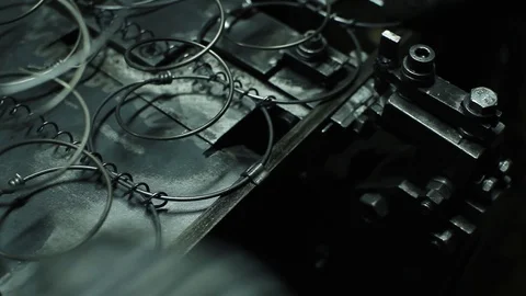 Production process of steel frames of upholstered furniture Stock Footage 87646966