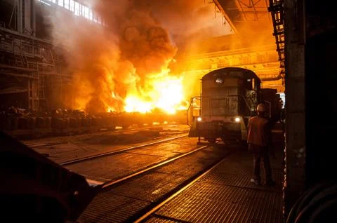 The production process in the steel mill Stock Photos