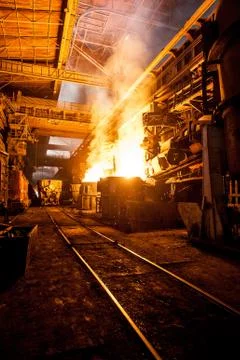 Production process in the steel mill Stock Photos