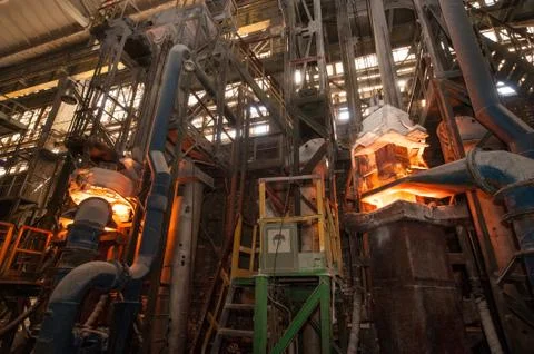 Production process in the steel mill Stock Photos