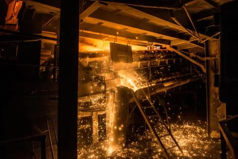 The production process at the steel mill Stock Photos