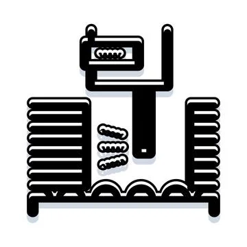 Production process using automated manufacturing assembly line イラスト素材