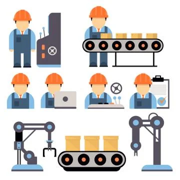 Production Process Vector Illustration Stock Illustration