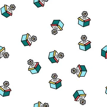 Production process vector seamless pattern Stock Illustration