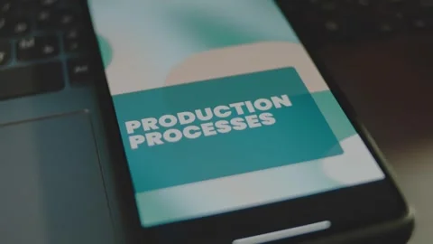 Production Processes inscription on smartphone screen. Graphic presentation with Stock Footage 270944741