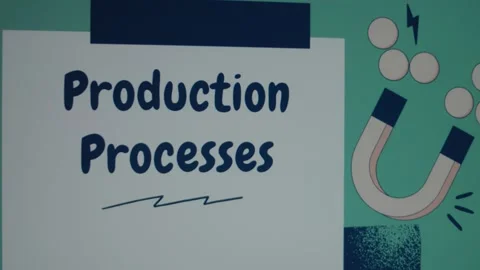 Production Processes inscription in white frame. Graphic presentation with Stock Footage 270723781