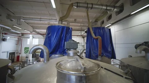 Production Processing Rows of Steel Tanks Stock Footage 195361484