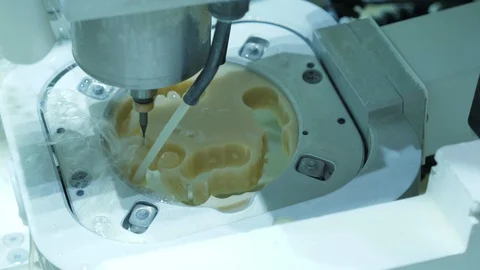 Production of prosthodontics using CAD/CAM Stock Footage 99891690
