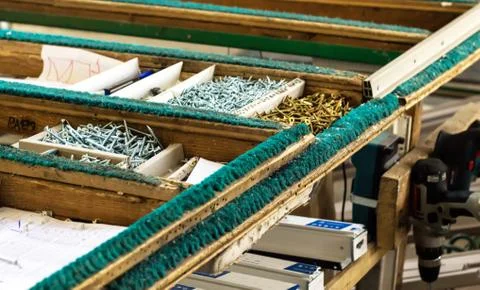 Production of pvc windows, tools for assembling frames and pvc windows 写真素材