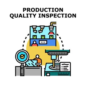 Production quality inspection manufacturing process and control Stockillustratie