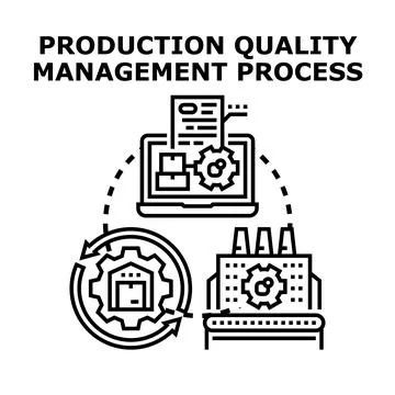 Production quality management process vector concept Stock Illustration