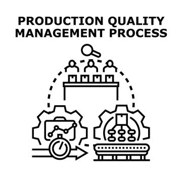 Production quality management process vector concept Stock Illustration