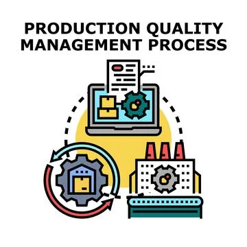 Production quality management process vector concept Stock Illustration