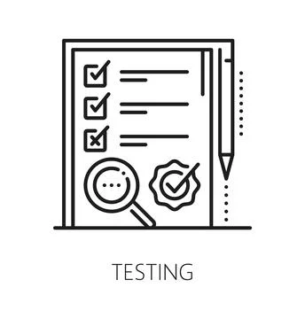 Production quality testing inspection line icon Stock Illustration