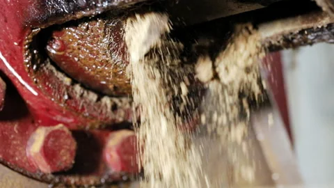 Production. Raw material processing plant. Raw materials are supplied from Stock Footage 194448740