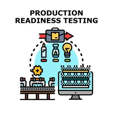 Production readiness testing concept ensuring product reliability イラスト素材