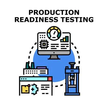 Production readiness testing concept ensuring operational quality and effic.. 스톡 일러스트