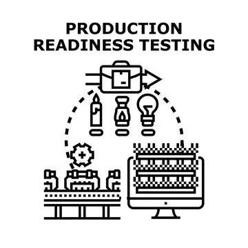 Production readiness testing concept ensuring product reliability イラスト素材