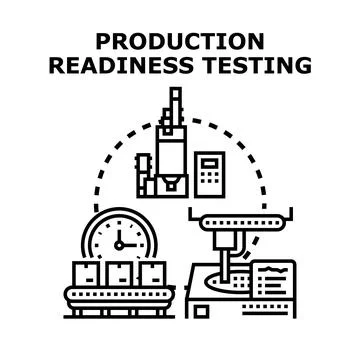 Production readiness testing process managing quality control 스톡 일러스트