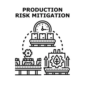 Production risk mitigation process optimizing manufacturing efficiency Stock Illustration