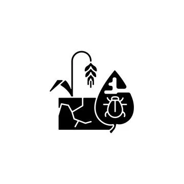 Production risks black glyph icon Stock Illustration
